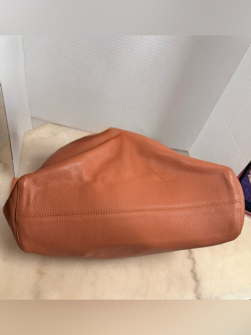 Braided-Handle Tote Bag in Terracotta Brown - Picture 5 of 8
